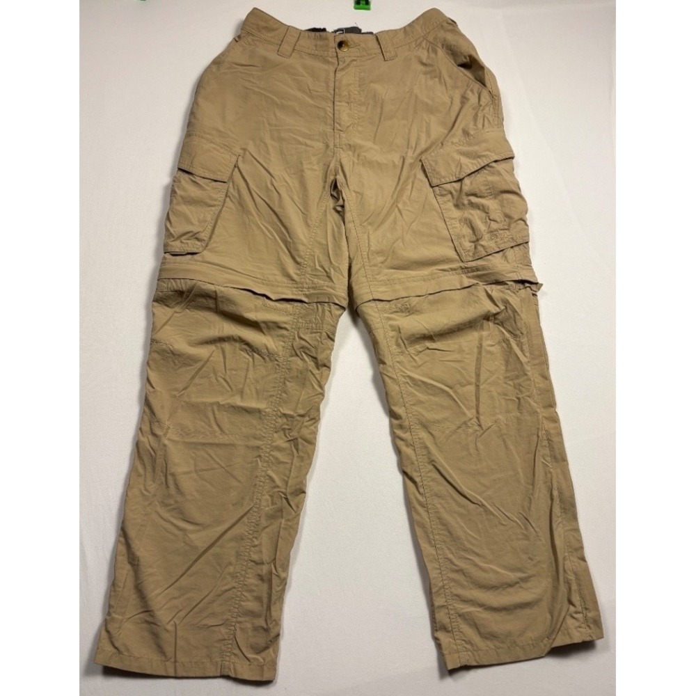 REI Co-op Sahara Mens Convertible Cargo Hiking Pants Tan Nylon Size 28x28